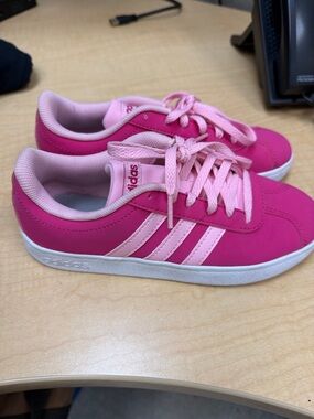adidas Kids Hot Pink and Light Pink Lace-Up Sneakers